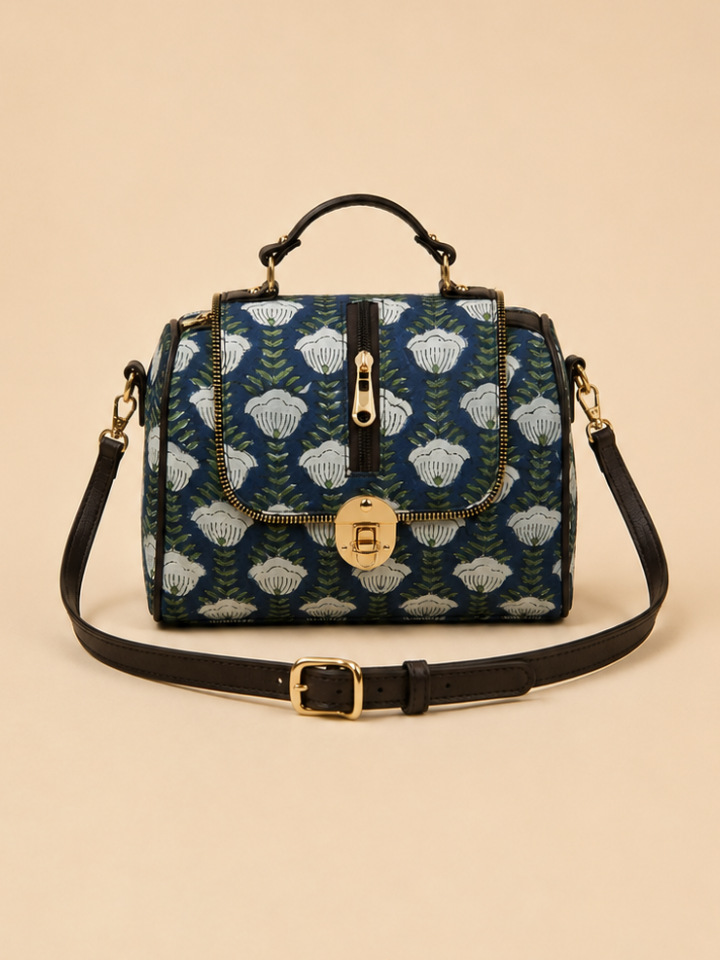 jaipuri floral printed sling bag for women
