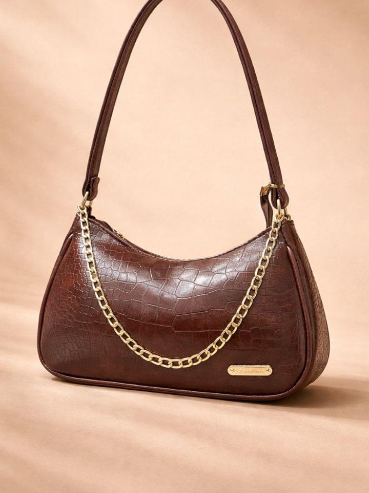 croco shoulder bag(brown)
